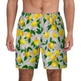 thumbnail image 1 of Lsque Mens Swim Trunks Lemon1 Pattern - Bathing Suit Compression Liner - Beach Swim Shorts Swimwear - (S-3XL) - Stretch Quick Dry -X-Large, 1 of 9