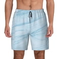 thumbnail image 1 of Lsque Mens Swim Trunks Light Blue Marble Pattern - Bathing Suit Compression Liner - Beach Swim Shorts Swimwear - (S-3XL) - Stretch Quick Dry -3X-Large, 1 of 9