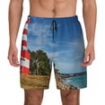 thumbnail image 1 of Lsque Mens Swim Trunks Lighthous Pattern - Bathing Suit Compression Liner - Beach Swim Shorts Swimwear - (S-3XL) - Stretch Quick Dry -, 1 of 9