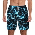 thumbnail image 1 of Lsque Mens Swim Trunks Lightning Pattern - Bathing Suit Compression Liner - Beach Swim Shorts Swimwear - (S-3XL) - Stretch Quick Dry -XX-Large, 1 of 9