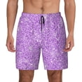 thumbnail image 1 of Lsque Mens Swim Trunks Lilac Glittering Pattern - Bathing Suit Compression Liner - Beach Swim Shorts Swimwear - (S-3XL) - Stretch Quick Dry -3X-Large, 1 of 9