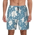 thumbnail image 1 of Lsque Mens Swim Trunks Lilies Flowers Pattern - Bathing Suit Compression Liner - Beach Swim Shorts Swimwear - (S-3XL) - Stretch Quick Dry -Large, 1 of 9
