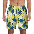 thumbnail image 1 of Lsque Mens Swim Trunks Lilies Flowers Pattern - Bathing Suit Compression Liner - Beach Swim Shorts Swimwear - (S-3XL) - Stretch Quick Dry -Large, 1 of 9