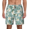 thumbnail image 1 of Lsque Mens Swim Trunks Lilies Flowers Pattern - Bathing Suit Compression Liner - Beach Swim Shorts Swimwear - (S-3XL) - Stretch Quick Dry -Medium, 1 of 9