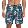 thumbnail image 1 of Lsque Mens Swim Trunks Lilies Flowers Pattern - Bathing Suit Compression Liner - Beach Swim Shorts Swimwear - (S-3XL) - Stretch Quick Dry -X-Large, 1 of 9