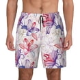 thumbnail image 1 of Lsque Mens Swim Trunks Lilies Flowers Pattern - Bathing Suit Compression Liner - Beach Swim Shorts Swimwear - (S-3XL) - Stretch Quick Dry -XX-Large, 1 of 9