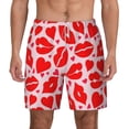 thumbnail image 1 of Lsque Mens Swim Trunks Lips Kiss Pattern - Bathing Suit Compression Liner - Beach Swim Shorts Swimwear - (S-3XL) - Stretch Quick Dry -Medium, 1 of 9
