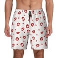 thumbnail image 1 of Lsque Mens Swim Trunks Lips Kiss Pattern - Bathing Suit Compression Liner - Beach Swim Shorts Swimwear - (S-3XL) - Stretch Quick Dry -Small, 1 of 9