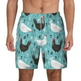 thumbnail image 1 of Lsque Mens Swim Trunks Lovely Roosters Pattern - Bathing Suit Compression Liner - Beach Swim Shorts Swimwear - (S-3XL) - Stretch Quick Dry -X-Large, 1 of 9