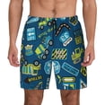 thumbnail image 1 of Lsque Mens Swim Trunks Machinery Road Construction Pattern - Bathing Suit Compression Liner - Beach Swim Shorts Swimwear - (S-3XL) - Stretch Quick Dry -X-Large, 1 of 9
