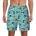 thumbnail image 1 of Lsque Mens Swim Trunks Mallard Ducks Swimming In The Lake Pattern - Bathing Suit Compression Liner - Beach Swim Shorts Swimwear - (S-3XL) - Stretch Quick Dry -Small, 1 of 9
