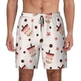 thumbnail image 1 of Lsque Mens Swim Trunks Milk Tea Pattern - Bathing Suit Compression Liner - Beach Swim Shorts Swimwear - (S-3XL) - Stretch Quick Dry -Medium, 1 of 9