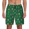 thumbnail image 1 of Lsque Mens Swim Trunks Milk Tea Pattern - Bathing Suit Compression Liner - Beach Swim Shorts Swimwear - (S-3XL) - Stretch Quick Dry -XX-Large, 1 of 9