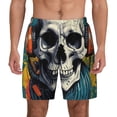 thumbnail image 1 of Lsque Mens Swim Trunks Modern Hip-Hop Skull Pattern - Bathing Suit Compression Liner - Beach Swim Shorts Swimwear - (S-3XL) - Stretch Quick Dry -Large, 1 of 9