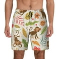 thumbnail image 1 of Lsque Mens Swim Trunks Monkeys in the Jungle Pattern - Bathing Suit Compression Liner - Beach Swim Shorts Swimwear - (S-3XL) - Stretch Quick Dry -Medium, 1 of 9