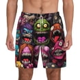 thumbnail image 1 of Lsque Mens Swim Trunks Monstrous Cartoon Characters Pattern - Bathing Suit Compression Liner - Beach Swim Shorts Swimwear - (S-3XL) - Stretch Quick Dry -3X-Large, 1 of 9