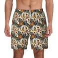 thumbnail image 1 of Lsque Mens Swim Trunks Multi-Colored Roosters Pattern - Bathing Suit Compression Liner - Beach Swim Shorts Swimwear - (S-3XL) - Stretch Quick Dry -Small, 1 of 9