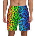 thumbnail image 1 of Lsque Mens Swim Trunks Multicolored Butterflies Pattern - Bathing Suit Compression Liner - Beach Swim Shorts Swimwear - (S-3XL) - Stretch Quick Dry -XX-Large, 1 of 9