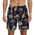 thumbnail image 1 of Lsque Mens Swim Trunks Mushroom Doodle Pattern - Bathing Suit Compression Liner - Beach Swim Shorts Swimwear - (S-3XL) - Stretch Quick Dry -3X-Large, 1 of 9