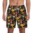 thumbnail image 1 of Lsque Mens Swim Trunks Mushrooms And Fern Stems Pattern - Bathing Suit Compression Liner - Beach Swim Shorts Swimwear - (S-3XL) - Stretch Quick Dry -X-Large, 1 of 9