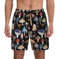 thumbnail image 1 of Lsque Mens Swim Trunks Mushrooms and Autumn Leaves Pattern - Bathing Suit Compression Liner - Beach Swim Shorts Swimwear - (S-3XL) - Stretch Quick Dry -3X-Large, 1 of 9
