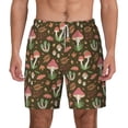 thumbnail image 1 of Lsque Mens Swim Trunks Mushrooms and Autumn Pattern - Bathing Suit Compression Liner - Beach Swim Shorts Swimwear - (S-3XL) - Stretch Quick Dry -Small, 1 of 9