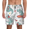 thumbnail image 1 of Lsque Mens Swim Trunks Music Lover Dinosaur Pattern - Bathing Suit Compression Liner - Beach Swim Shorts Swimwear - (S-3XL) - Stretch Quick Dry -X-Large, 1 of 9