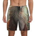 thumbnail image 1 of Lsque Mens Swim Trunks Mystic Fox With Halo Pattern - Bathing Suit Compression Liner - Beach Swim Shorts Swimwear - (S-3XL) - Stretch Quick Dry -Medium, 1 of 9