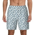 thumbnail image 1 of Lsque Mens Swim Trunks Nautical Theme Anchors Pattern - Bathing Suit Compression Liner - Beach Swim Shorts Swimwear - (S-3XL) - Stretch Quick Dry -X-Large, 1 of 9