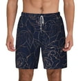 thumbnail image 1 of Lsque Mens Swim Trunks Navy Dark Blue Pattern - Bathing Suit Compression Liner - Beach Swim Shorts Swimwear - (S-3XL) - Stretch Quick Dry -Small, 1 of 9