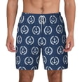 thumbnail image 1 of Lsque Mens Swim Trunks Navy Nautical Pattern - Bathing Suit Compression Liner - Beach Swim Shorts Swimwear - (S-3XL) - Stretch Quick Dry -Small, 1 of 9