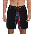 thumbnail image 1 of Lsque Mens Swim Trunks Neon Psychedelic Giraffe Pattern - Bathing Suit Compression Liner - Beach Swim Shorts Swimwear - (S-3XL) - Stretch Quick Dry -, 1 of 9