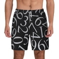 thumbnail image 1 of Lsque Mens Swim Trunks Numbers Pattern - Bathing Suit Compression Liner - Beach Swim Shorts Swimwear - (S-3XL) - Stretch Quick Dry -Medium, 1 of 9