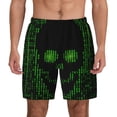 thumbnail image 1 of Lsque Mens Swim Trunks Numbers Skull Pattern - Bathing Suit Compression Liner - Beach Swim Shorts Swimwear - (S-3XL) - Stretch Quick Dry -XX-Large, 1 of 9