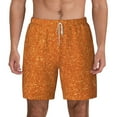 thumbnail image 1 of Lsque Mens Swim Trunks Orange Glitter Pattern - Bathing Suit Compression Liner - Beach Swim Shorts Swimwear - (S-3XL) - Stretch Quick Dry -Large, 1 of 9