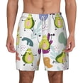 thumbnail image 1 of Lsque Mens Swim Trunks Orange Green Avocado Pattern - Bathing Suit Compression Liner - Beach Swim Shorts Swimwear - (S-3XL) - Stretch Quick Dry -Medium, 1 of 9