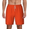 thumbnail image 1 of Lsque Mens Swim Trunks Orange Pattern - Bathing Suit Compression Liner - Beach Swim Shorts Swimwear - (S-3XL) - Stretch Quick Dry -Large, 1 of 9