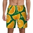 thumbnail image 1 of Lsque Mens Swim Trunks Orange Pattern - Bathing Suit Compression Liner - Beach Swim Shorts Swimwear - (S-3XL) - Stretch Quick Dry -Large, 1 of 9