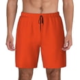 thumbnail image 1 of Lsque Mens Swim Trunks Orange Pattern - Bathing Suit Compression Liner - Beach Swim Shorts Swimwear - (S-3XL) - Stretch Quick Dry -Large, 1 of 9