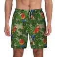 thumbnail image 1 of Lsque Mens Swim Trunks Parrots And Tropical Leaves Pattern - Bathing Suit Compression Liner - Beach Swim Shorts Swimwear - (S-3XL) - Stretch Quick Dry -Medium, 1 of 9