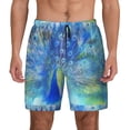 thumbnail image 1 of Lsque Mens Swim Trunks Peacock Pattern - Bathing Suit Compression Liner - Beach Swim Shorts Swimwear - (S-3XL) - Stretch Quick Dry -XX-Large, 1 of 9