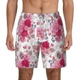 thumbnail image 1 of Lsque Mens Swim Trunks Peonies And Roses Pattern - Bathing Suit Compression Liner - Beach Swim Shorts Swimwear - (S-3XL) - Stretch Quick Dry -Medium, 1 of 9