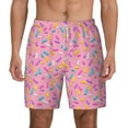 thumbnail image 1 of Lsque Mens Swim Trunks Pink Donut Pattern - Bathing Suit Compression Liner - Beach Swim Shorts Swimwear - (S-3XL) - Stretch Quick Dry -Medium, 1 of 9