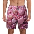 thumbnail image 1 of Lsque Mens Swim Trunks Pink Glitter Heart Candy Pattern - Bathing Suit Compression Liner - Beach Swim Shorts Swimwear - (S-3XL) - Stretch Quick Dry -Large, 1 of 9