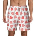 thumbnail image 1 of Lsque Mens Swim Trunks Pink Hearts1 Pattern - Bathing Suit Compression Liner - Beach Swim Shorts Swimwear - (S-3XL) - Stretch Quick Dry -XX-Large, 1 of 9
