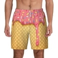 thumbnail image 1 of Lsque Mens Swim Trunks Pink Ice Cream Pattern - Bathing Suit Compression Liner - Beach Swim Shorts Swimwear - (S-3XL) - Stretch Quick Dry -X-Large, 1 of 9