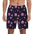 thumbnail image 1 of Lsque Mens Swim Trunks Pink Planets And Stars Pattern - Bathing Suit Compression Liner - Beach Swim Shorts Swimwear - (S-3XL) - Stretch Quick Dry -XX-Large, 1 of 9