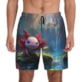 thumbnail image 1 of Lsque Mens Swim Trunks Pond Cute Axolotl Pattern - Bathing Suit Compression Liner - Beach Swim Shorts Swimwear - (S-3XL) - Stretch Quick Dry -, 1 of 9