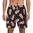 thumbnail image 1 of Lsque Mens Swim Trunks Popcorn Pattern - Bathing Suit Compression Liner - Beach Swim Shorts Swimwear - (S-3XL) - Stretch Quick Dry -Small, 1 of 9