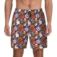 thumbnail image 1 of Lsque Mens Swim Trunks Pumpkin And Flying Bat1 Pattern - Bathing Suit Compression Liner - Beach Swim Shorts Swimwear - (S-3XL) - Stretch Quick Dry -, 1 of 9